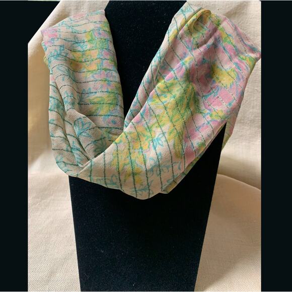 Chartreuse Rose Silk Oblong Scarf - Picture 2 of 3